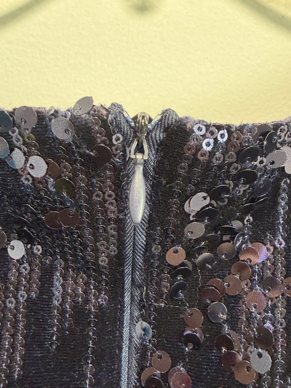 Navy Sequin Sleeveless Mini Dress - Picture 7 of 9